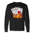 Poker 4 Aces Flames Texas Holdem Lucky Poker Long Sleeve T-Shirt Gifts ideas