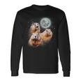 Three Groundhog Moon 3 Groundhog Head Groundhog Day Long Sleeve T-Shirt Gifts ideas