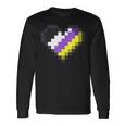 Gaymer Lgbt Retro Pride Gender Non-Binary Gamer Heart Long Sleeve T-Shirt Gifts ideas