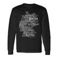 Germany Map Silhouette Towns Cities Berlin Hamburg Travel Long Sleeve T-Shirt Gifts ideas