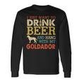 Goldador Dad Drink Beer Hang With Dog Vintage Long Sleeve T-Shirt Gifts ideas