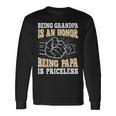 Being Grandpa Is An Honor Being Papa Is Priceless Vintage Long Sleeve T-Shirt Gifts ideas