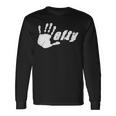 Grungy Hand Print Lefty Pride 2 Fun Long Sleeve T-Shirt Gifts ideas