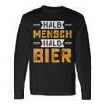 Halb Mensch Halb Bier Langarmshirts, Lustiges Spruch-Langarmshirts für Bierliebhaber Geschenkideen