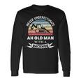 Herren Old Man With A Backhoe Lustiger Bagger Geschenk Papa Langarmshirts Geschenkideen