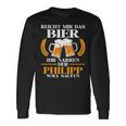 Herren Philipp Lustiger Bier Spruch Name Geburtstag Langarmshirts Geschenkideen