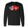 Hong Kong Usa FlagHeart Hongkonger American Love Long Sleeve T-Shirt Gifts ideas