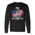 Hundebesitzer Us-Flagge 4 Juliatertag Mops Papa Langarmshirts Geschenkideen