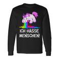Ich Hasse Menschen Kotzendes Einhorn Unicorn Fun Langarmshirts Geschenkideen