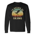 I'd Rather Be Skiing Retrointage Skifahrer Ski Herren Papa Jungen Langarmshirts Geschenkideen