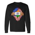 Indian Blood Inside Me India Flag Long Sleeve T-Shirt Gifts ideas