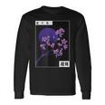 Japanese Cherry Blossom Vaporwave Aesthetic Retro Graphic Long Sleeve T-Shirt Gifts ideas