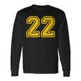 Jersey 22 Golden Yellow Sports Team Jersey Number 22 Long Sleeve T-Shirt Gifts ideas