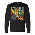 Jirafa Africano Animales Motivo África Colorido Jirafa Amantes Camiseta de manga larga Ideas de regalos