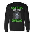 Just A Boy Who Loves Gorillas Toddler Gorilla Long Sleeve T-Shirt Gifts ideas