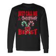 Just Call A Christmas Beast With Cute Crossed Candy Canes Long Sleeve T-Shirt Gifts ideas