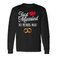 Just Married 70 Years Ago Couple 70Th Anniversary Long Sleeve T-Shirt Gifts ideas