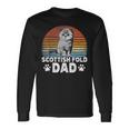 Katzenbesitzer Katzen Papa Retro Scottish Fold Dad Langarmshirts Geschenkideen