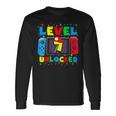 Level 7 Unlocked Gamer 7Th Birthday Video Game 7Yr Boys Long Sleeve T-Shirt Gifts ideas