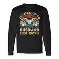 I Leveled Up To Husband Est 2024 Promoted To Hubby Groom Long Sleeve T-Shirt Gifts ideas
