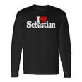 I Love Heart Sebastian Name On A Long Sleeve T-Shirt Gifts ideas