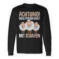 Lustiges Schäfer Langarmshirts Achtung, Rede mit Schafen, Schäferhumor Tee Geschenkideen