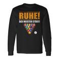 Männer Ruhe Der Meister Stößt Billiard Slogan German Language Langarmshirts Geschenkideen