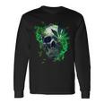 Marijuana Skull Smoke Weed Cannabis 420 Pot Leaf Sugar Skull Long Sleeve T-Shirt Gifts ideas