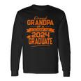 Matching Family Orange Proud Grandpa Class Of 2024 Graduate Long Sleeve T-Shirt Gifts ideas