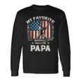 Mein Lieblings-Baseballspieler Nennt Mich Papa American Flag Dad Kapuzenjacke Langarmshirts Geschenkideen