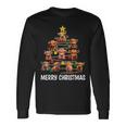 Merry Christmas Highland Cow Western Xmas Tree Pajama Long Sleeve T-Shirt Gifts ideas