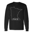 Minnesota Nice State Outline Outdoor Mn Long Sleeve T-Shirt Gifts ideas