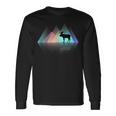 Moose Mountain Cute Colorful Geometric Pattern Silhouette Long Sleeve T-Shirt Gifts ideas