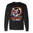 Mount Carmel Illinois Total Solar Eclipse 2024 Corgi Dog Long Sleeve T-Shirt Gifts ideas