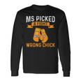 Ms Warrior Ms Picked A Fight Multiple Sclerosis Awareness Long Sleeve T-Shirt Gifts ideas