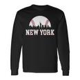 New York City Skyline Downtown Cityscape Baseball Sports Fan Long Sleeve T-Shirt Gifts ideas