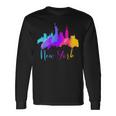 New York Watercolor Skyline Souvenir Nyc Liberty Big Apple Long Sleeve T-Shirt Gifts ideas