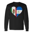 Nicaraguan Mexican Heart Flag Nicaragua Mexico Long Sleeve T-Shirt Gifts ideas