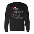 Nice Naughty Sprint Car Racer Christmas List Santa Claus Long Sleeve T-Shirt Gifts ideas