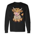 Niedliches Baby Highland Cow Mit Sonnenblumen Grafik Rinder Langarmshirts Geschenkideen