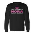 Nora Nombre Personal Lindo Divertido Nora Camiseta de manga larga Ideas de regalos
