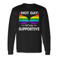 Not Gay But Very Supportive Lgbt Straight Bra Meme Long Sleeve T-Shirt Gifts ideas