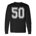 Number 50 Birthday Varsity Sports Team Jersey Long Sleeve T-Shirt Gifts ideas