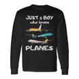 Nur Ein Junge Der Aerplanes Liebe Toddler Pilot Plane Langarmshirts Geschenkideen