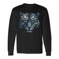Obra De Arte De Tigre Ojos Azules Arte Animal Tigre Camiseta de manga larga Ideas de regalos