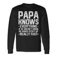 Papa Knows Everythingintage Opa Dad Witzeatertag Langarmshirts Geschenkideen