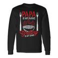 Papa Is My Name Grillen Is My Game Zitatatertag Bbq Langarmshirts Geschenkideen