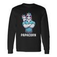 Papacorn Papa Tochter Einhörner Bodybuilding Vater Vatertag Langarmshirts Geschenkideen