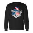 Patriotic Cat Betsy Ross American Flag Battle 13 Stars Long Sleeve T-Shirt Gifts ideas