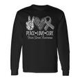 Peace Love Cure Brain Tumor Support Brain Tumor Awareness Long Sleeve T-Shirt Gifts ideas